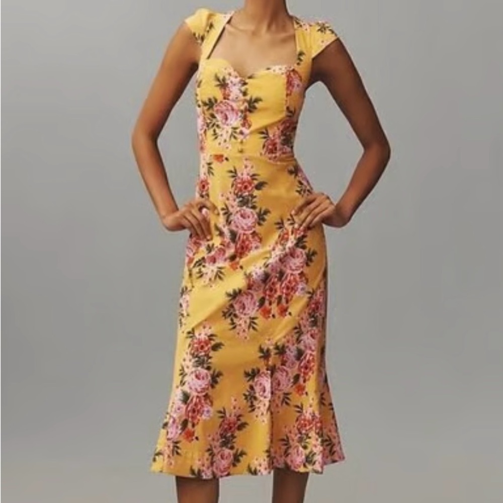 Anthropologie The Cecily Fit & Flare Sweetheart Dress By Maeve